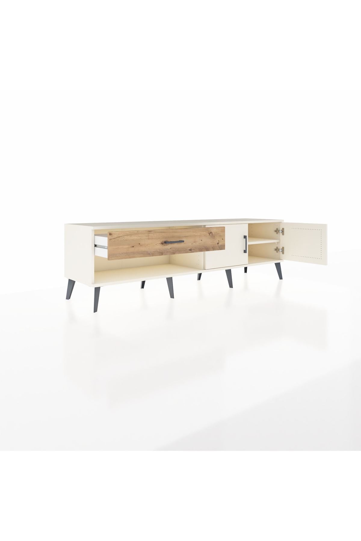 Hyperion TV Ünitesi Tek Raflı Tek Çekmeceli 2 Kapaklı 176x44x51 Aytaşı-Aytaşı/Çam