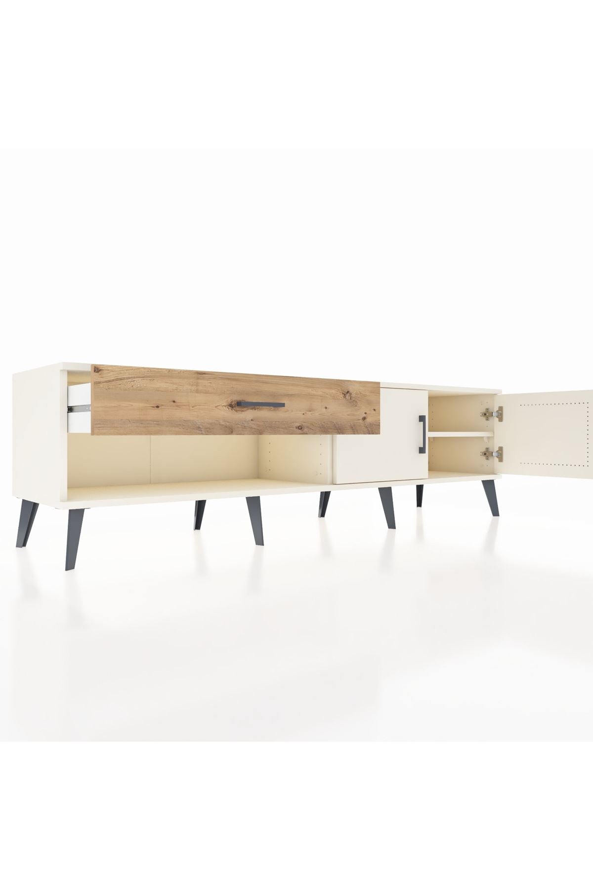 Hyperion TV Ünitesi Tek Raflı Tek Çekmeceli 2 Kapaklı 176x44x51 Aytaşı-Aytaşı/Çam