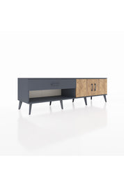 Hyperion TV Ünitesi Tek Raflı Tek Çekmeceli 2 Kapaklı 176x44x51 Antrasit-Çam/Antrasit