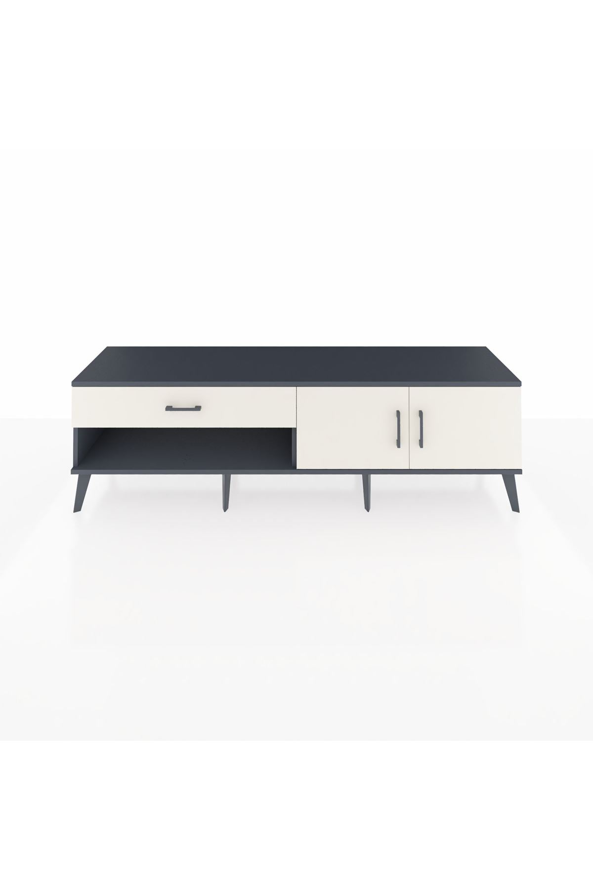 Hyperion TV Ünitesi Tek Raflı Tek Çekmeceli 2 Kapaklı 176x44x51 Antrasit-Aytaşı/Aytaşı