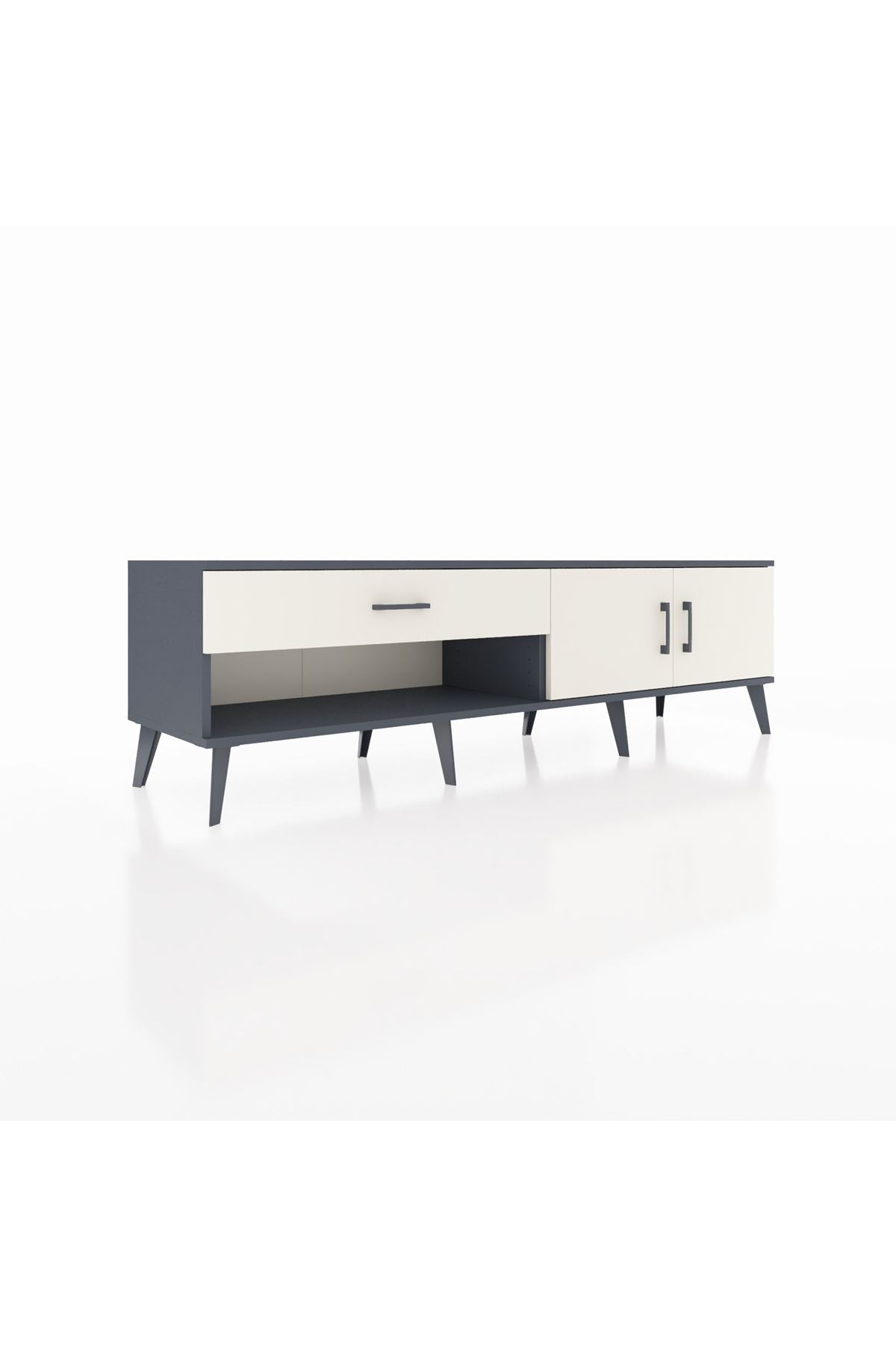 Hyperion TV Ünitesi Tek Raflı Tek Çekmeceli 2 Kapaklı 176x44x51 Antrasit-Aytaşı/Aytaşı