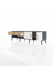 Hyperion TV Ünitesi Tek Raflı Tek Çekmeceli 2 Kapaklı 176x44x51 Antrasit-Aytaşı/Çam