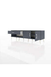 Hyperion TV Ünitesi Tek Raflı Tek Çekmeceli 2 Kapaklı 176x44x51 Antrasit-Antrasit/Antrasit