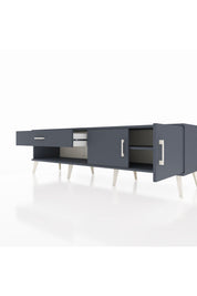 Hyperion TV Ünitesi Tek Raflı Tek Çekmeceli 2 Kapaklı 176x44x51 Antrasit-Antrasit/Antrasit