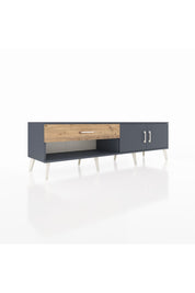 Hyperion TV Ünitesi Tek Raflı Tek Çekmeceli 2 Kapaklı 176x44x51 Antrasit-Antrasit/Çam