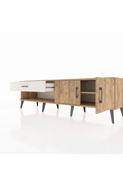 Hyperion TV Ünitesi Tek Raflı Tek Çekmeceli 2 Kapaklı 176x44x51 Çam-Çam/Aytaşı