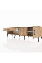 Hyperion TV Ünitesi Tek Raflı Tek Çekmeceli 2 Kapaklı 176x44x51 Çam-Çam/Çam