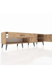 Hyperion TV Ünitesi Tek Raflı Tek Çekmeceli 2 Kapaklı 176x44x51 Çam-Çam/Çam