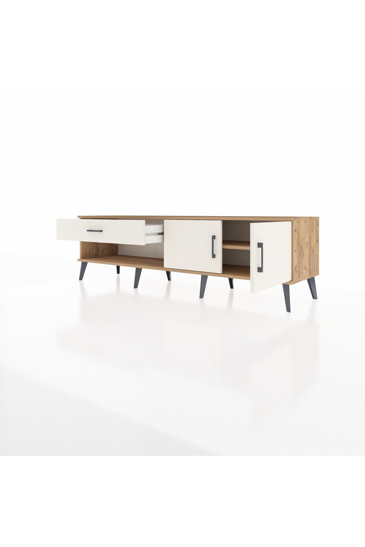 Hyperion TV Ünitesi Tek Raflı Tek Çekmeceli 2 Kapaklı 176x44x51 Çam-Aytaşı/Aytaşı