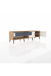 Hyperion TV Ünitesi Tek Raflı Tek Çekmeceli 2 Kapaklı 176x44x51 Çam-Aytaşı/Antrasit