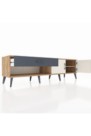 Hyperion TV Ünitesi Tek Raflı Tek Çekmeceli 2 Kapaklı 176x44x51 Çam-Aytaşı/Antrasit