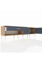 Hyperion TV Ünitesi Tek Raflı Tek Çekmeceli 2 Kapaklı 176x44x51 Çam-Antrasit/Antrasit