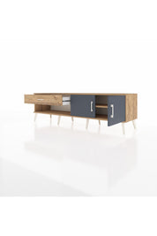 Hyperion TV Ünitesi Tek Raflı Tek Çekmeceli 2 Kapaklı 176x44x51 Çam-Antrasit/Çam