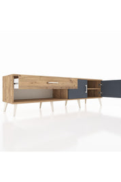 Hyperion TV Ünitesi Tek Raflı Tek Çekmeceli 2 Kapaklı 176x44x51 Çam-Antrasit/Çam