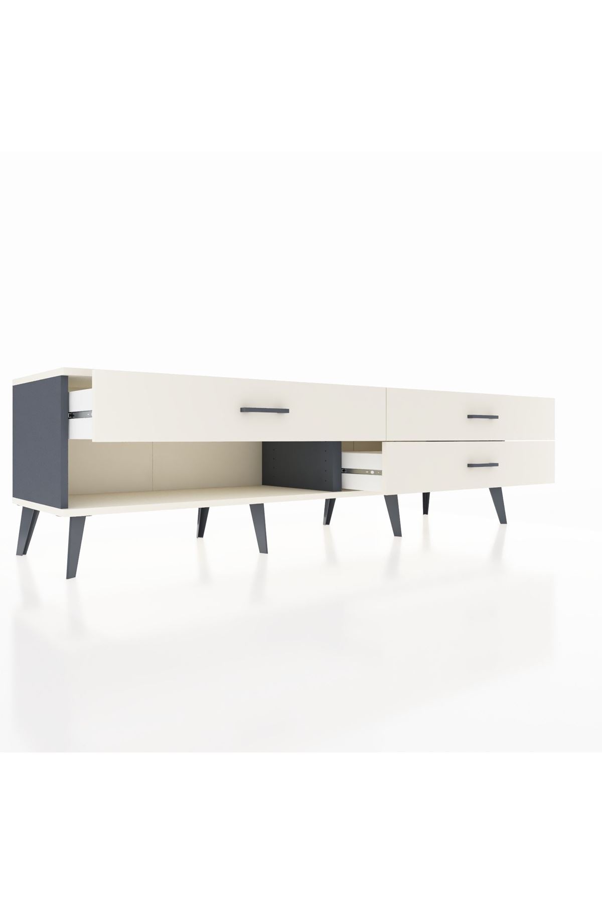 Hyperion TV Ünitesi 3 Çekmeceli  176x44x51 Antrasit-Aytaşı/Aytaşı