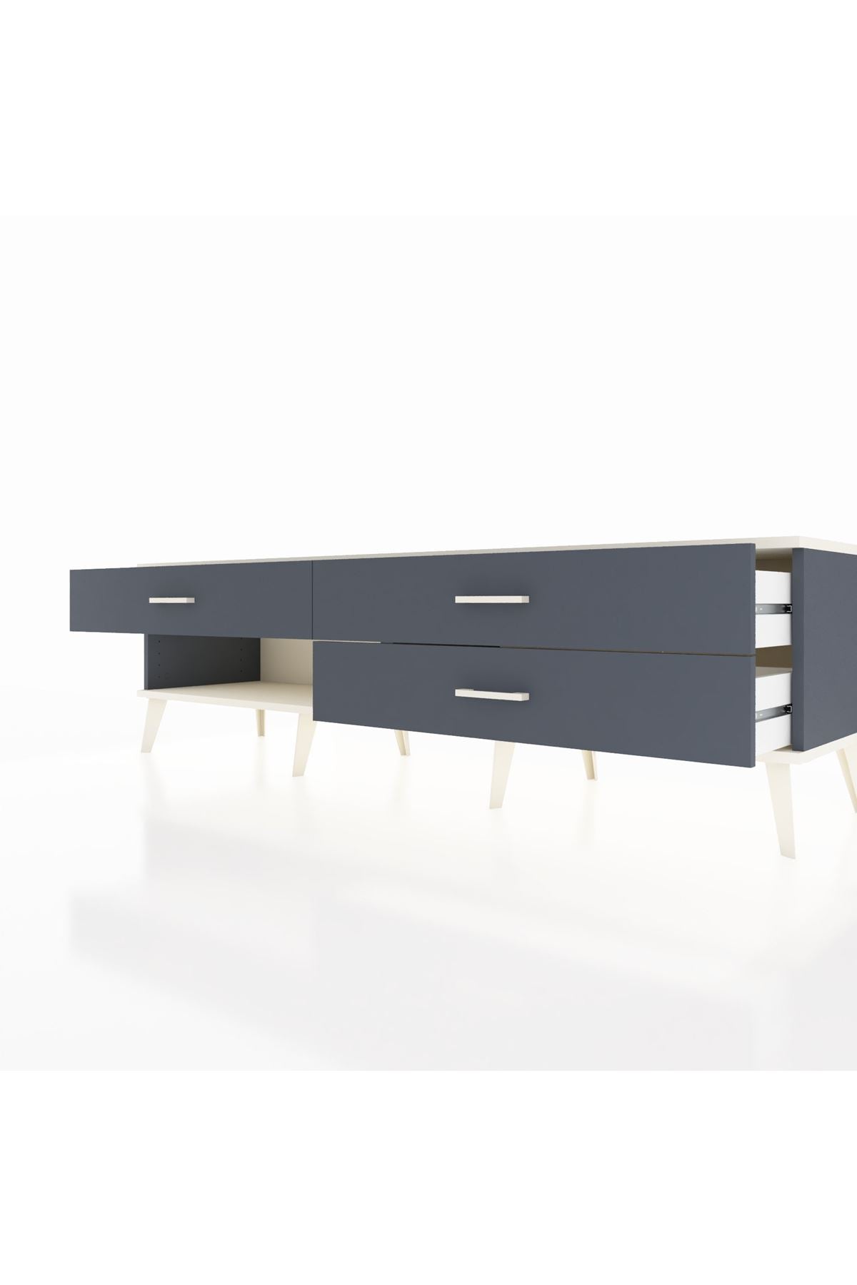 Hyperion TV Ünitesi 3 Çekmeceli  176x44x51 Antrasit-Aytaşı/Antrasit