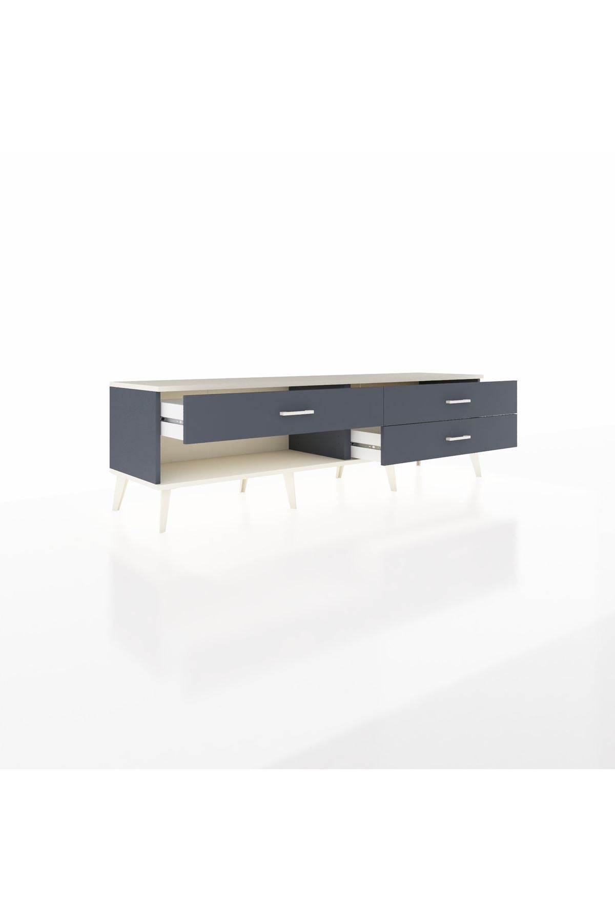 Hyperion TV Ünitesi 3 Çekmeceli  176x44x51 Antrasit-Aytaşı/Antrasit