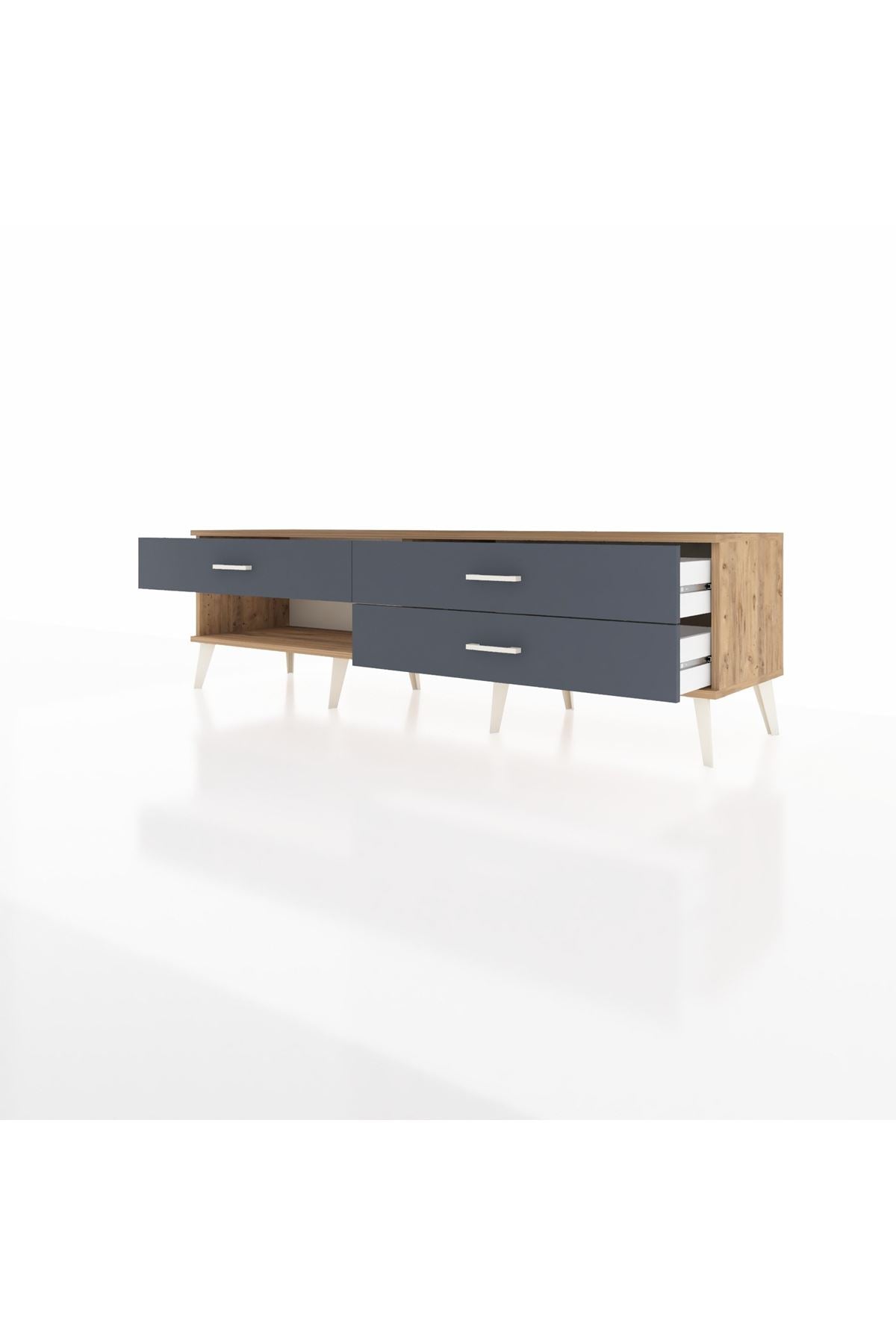 Hyperion TV Ünitesi 3 Çekmeceli  176x44x51 Çam-Çam/Antrasit