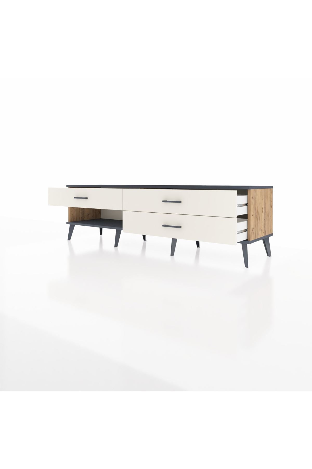 Hyperion TV Ünitesi 3 Çekmeceli  176x44x51 Çam-Antrasit/Aytaşı