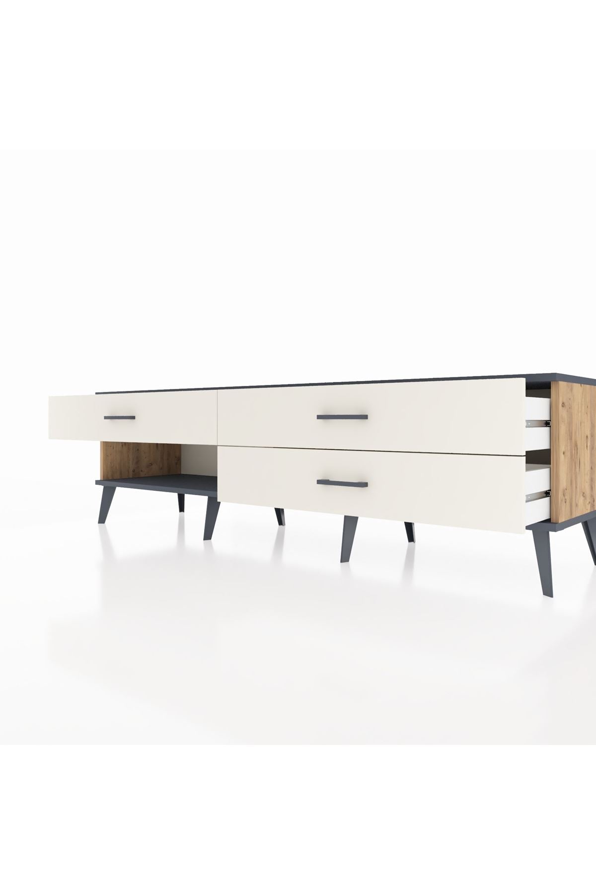 Hyperion TV Ünitesi 3 Çekmeceli  176x44x51 Çam-Antrasit/Aytaşı