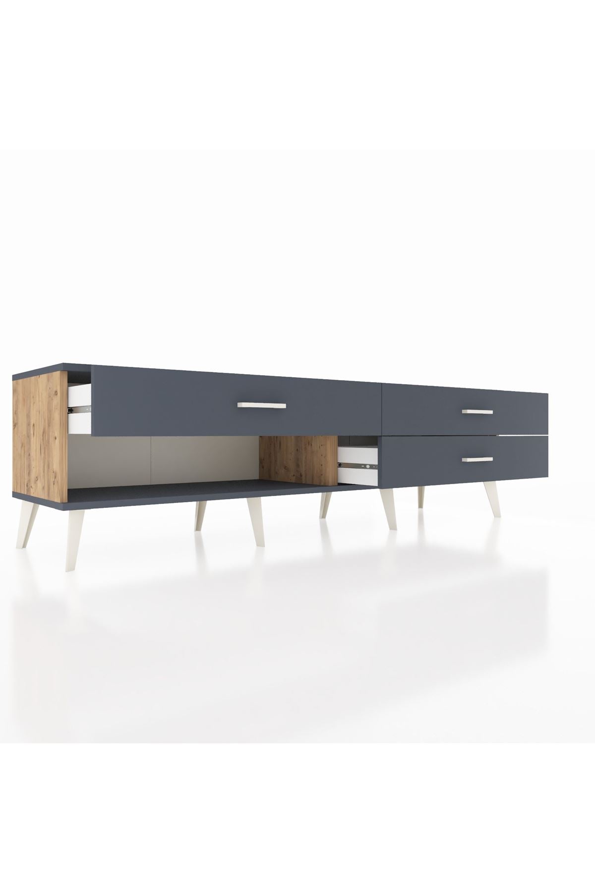 Hyperion TV Ünitesi 3 Çekmeceli  176x44x51 Çam-Antrasit/Antrasit