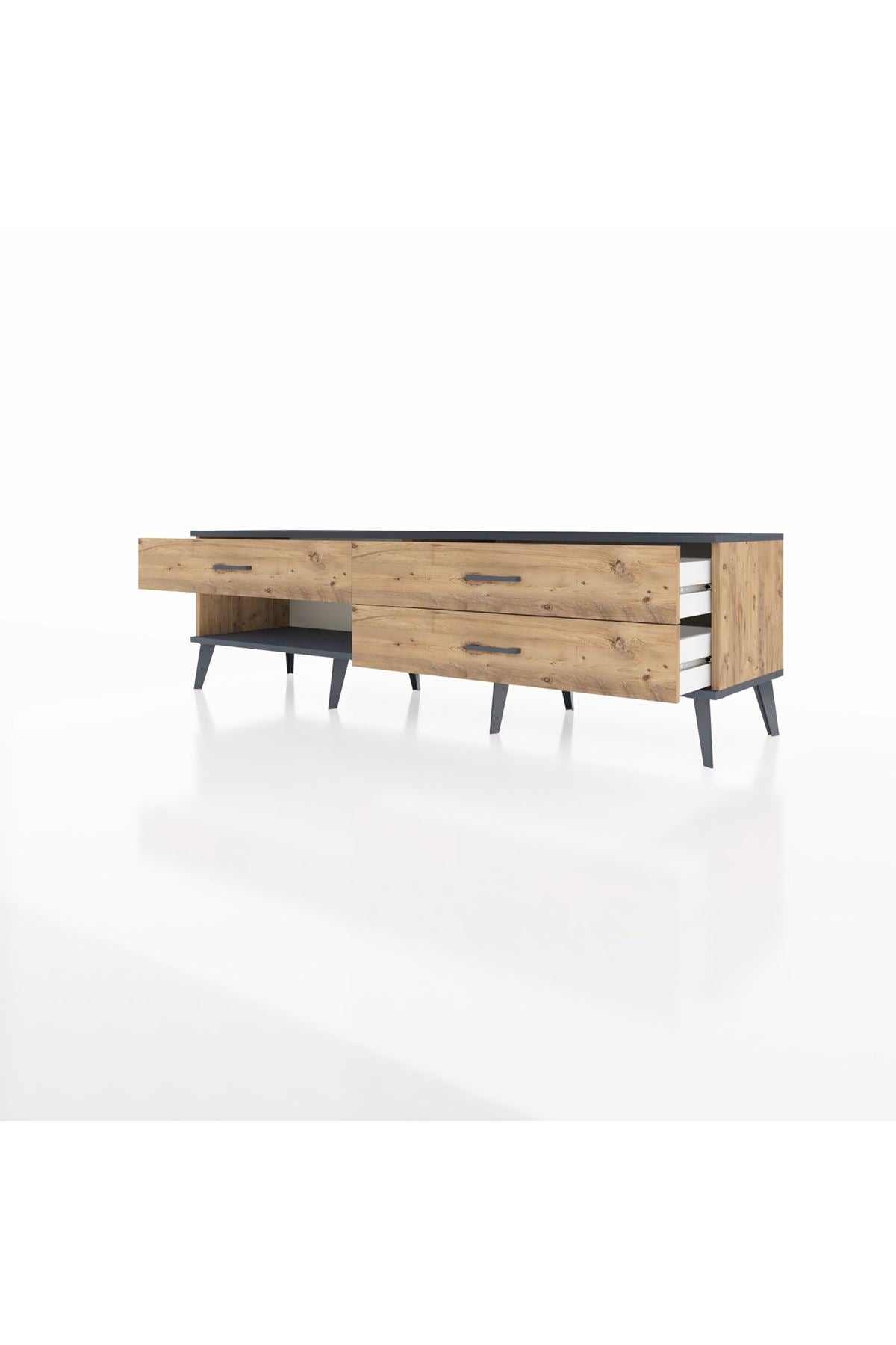 Hyperion TV Ünitesi 3 Çekmeceli  176x44x51 Çam-Antrasit/Çam