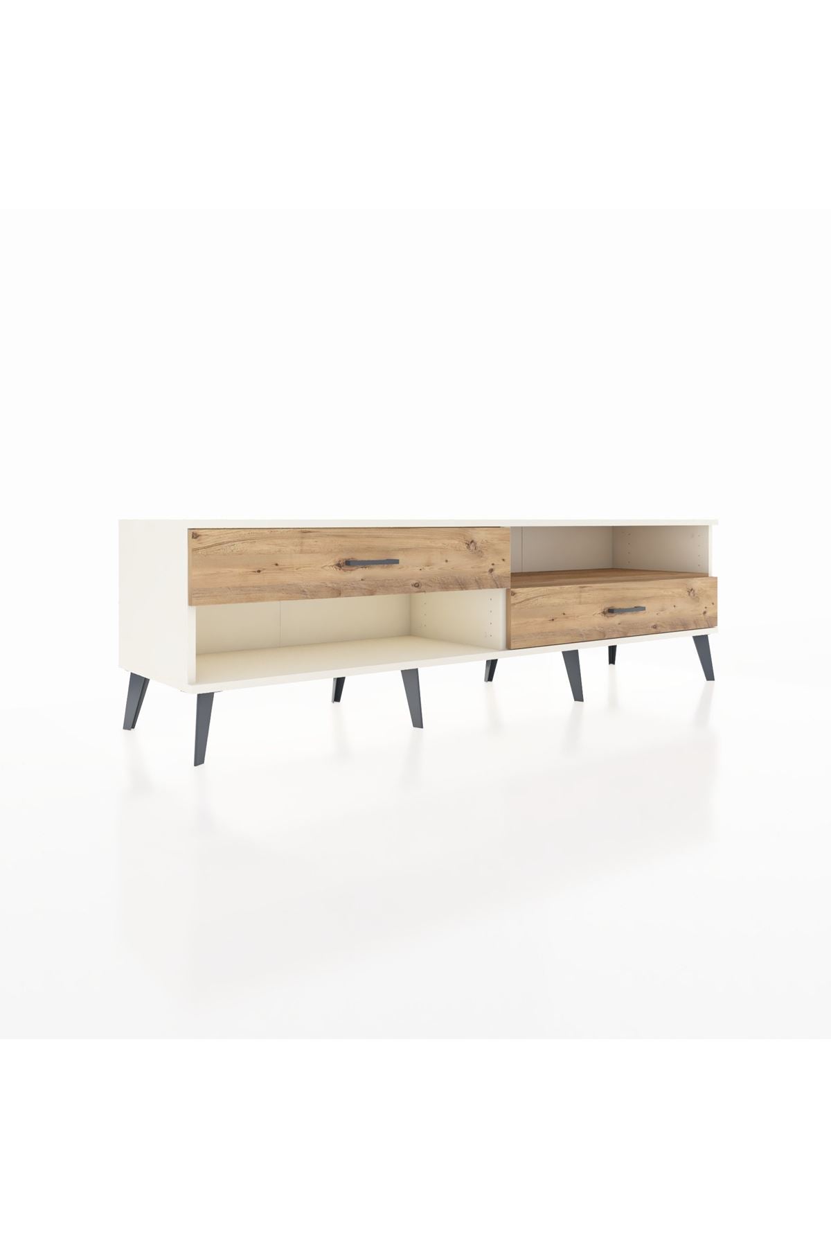 Hyperion TV Ünitesi Tek Raflı 2 Çekmeceli  176x44x51 Aytaşı-Çam/Çam