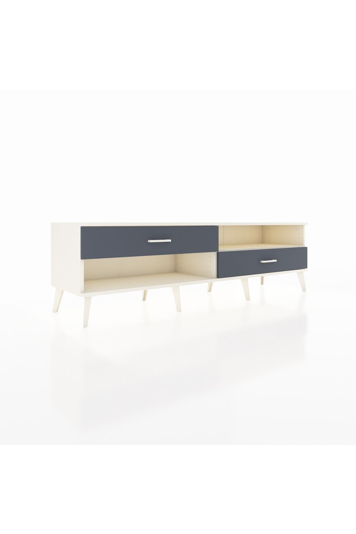 Hyperion TV Ünitesi Tek Raflı 2 Çekmeceli  176x44x51 Aytaşı-Aytaşı/Antrasit