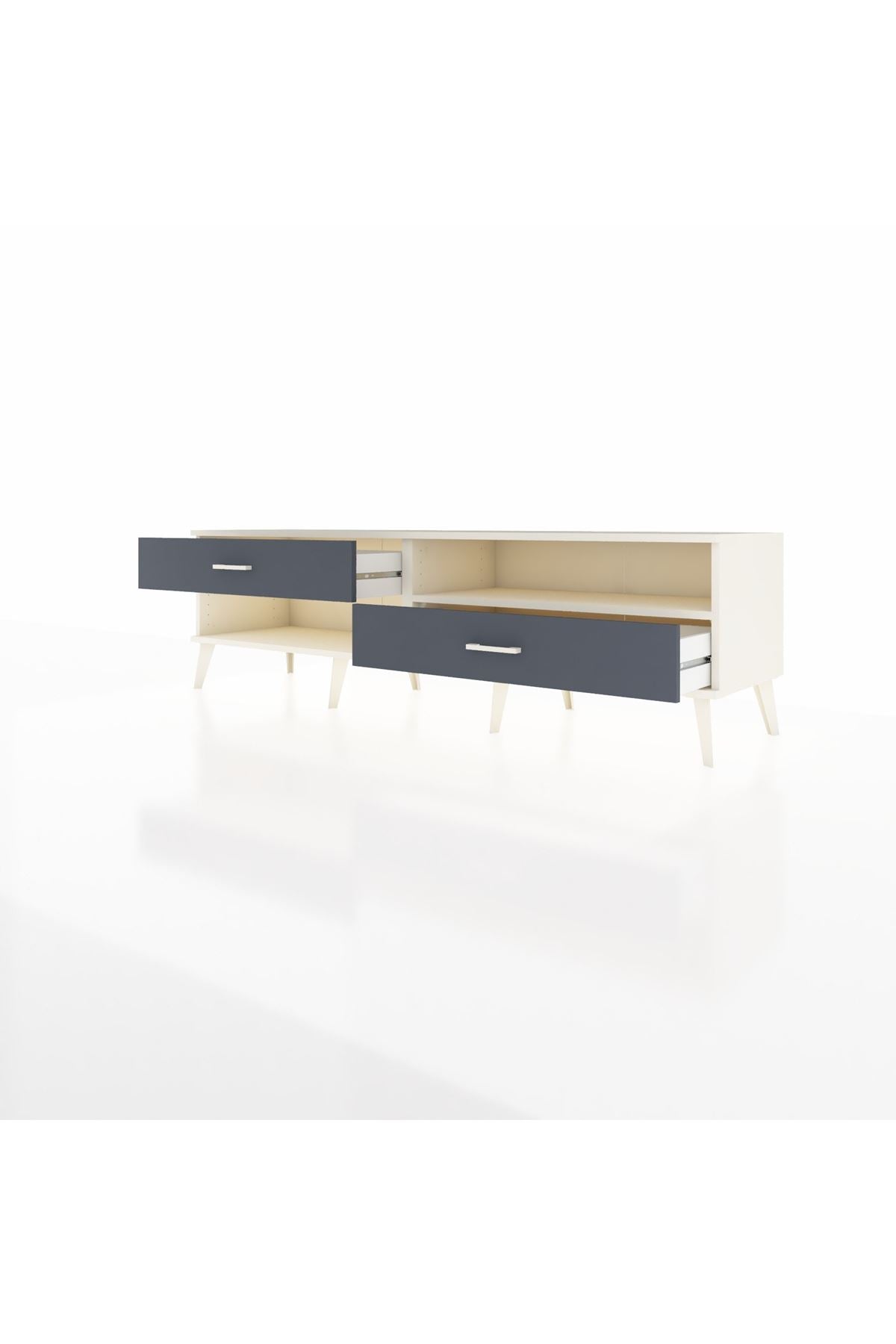 Hyperion TV Ünitesi Tek Raflı 2 Çekmeceli  176x44x51 Aytaşı-Aytaşı/Antrasit