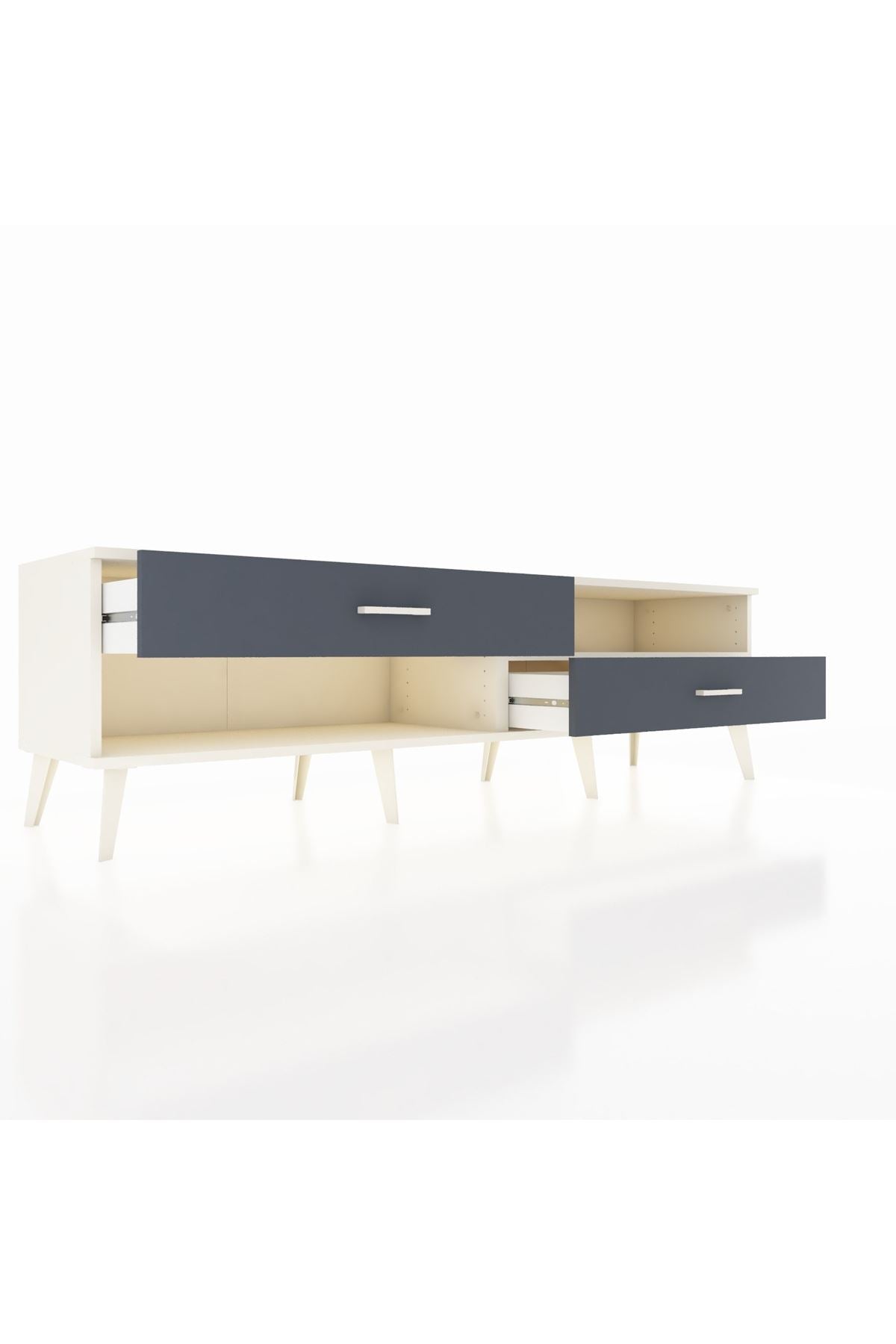 Hyperion TV Ünitesi Tek Raflı 2 Çekmeceli  176x44x51 Aytaşı-Aytaşı/Antrasit