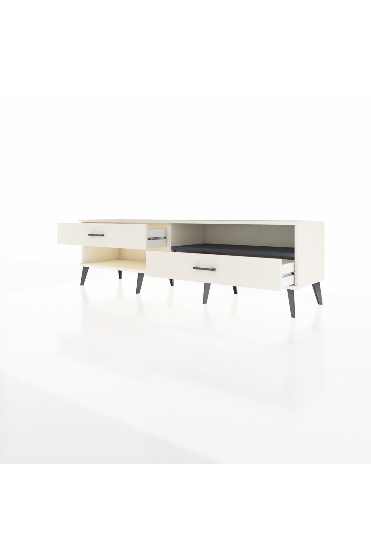 Hyperion TV Ünitesi Tek Raflı 2 Çekmeceli  176x44x51 Aytaşı-Antrasit/Aytaşı