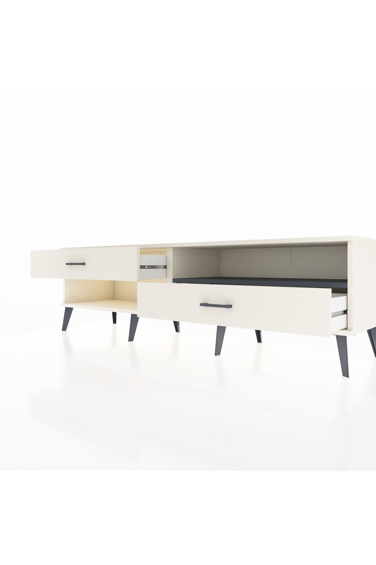 Hyperion TV Ünitesi Tek Raflı 2 Çekmeceli  176x44x51 Aytaşı-Antrasit/Aytaşı