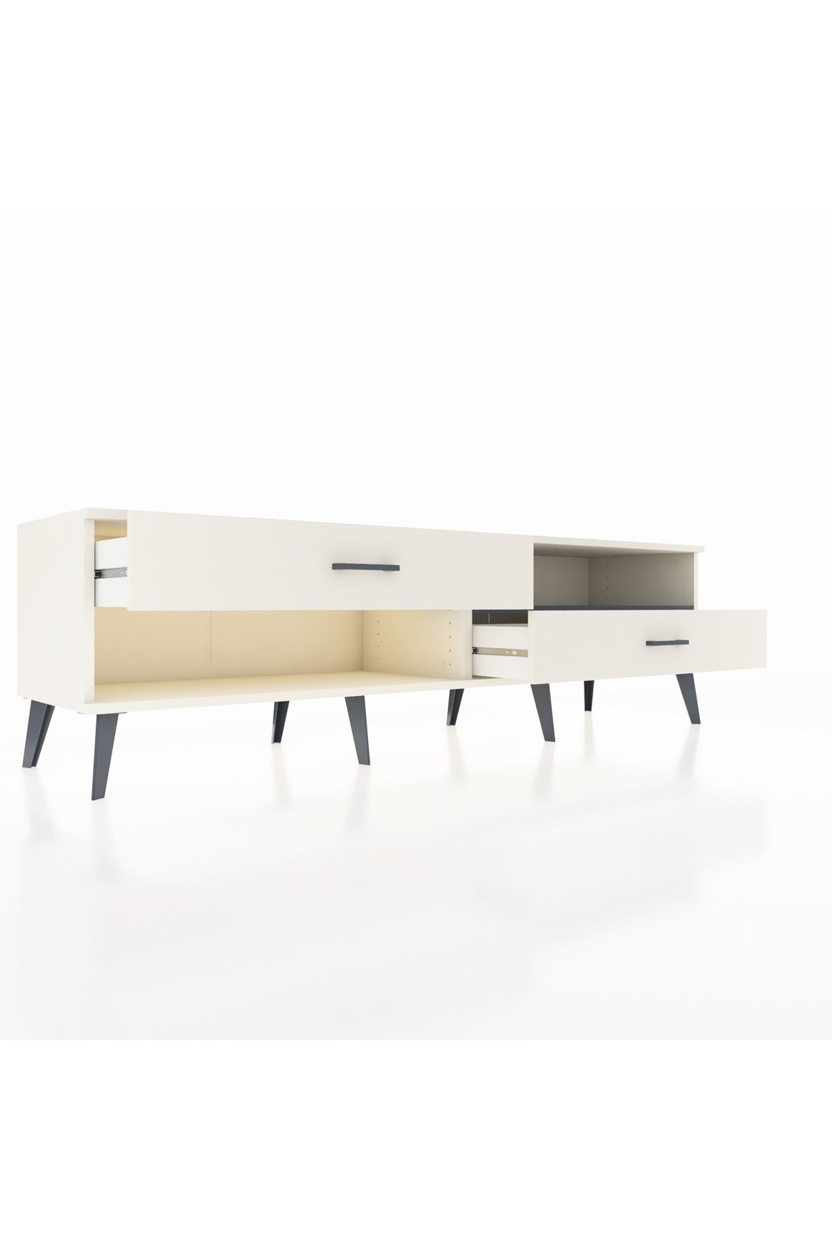 Hyperion TV Ünitesi Tek Raflı 2 Çekmeceli  176x44x51 Aytaşı-Antrasit/Aytaşı