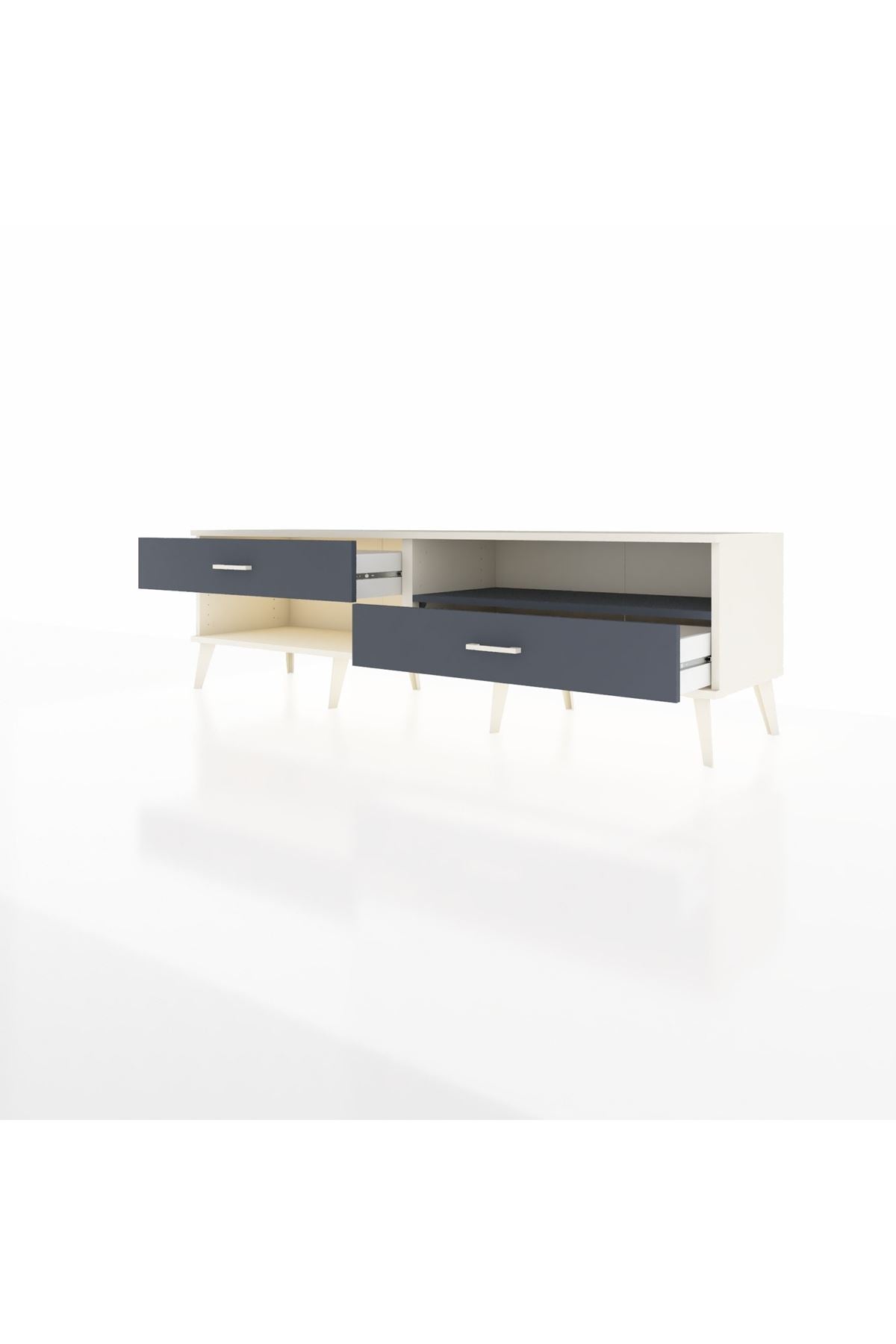 Hyperion TV Ünitesi Tek Raflı 2 Çekmeceli  176x44x51 Aytaşı-Antrasit/Antrasit