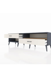 Hyperion TV Ünitesi Tek Raflı 2 Çekmeceli  176x44x51 Antrasit-Çam/Aytaşı