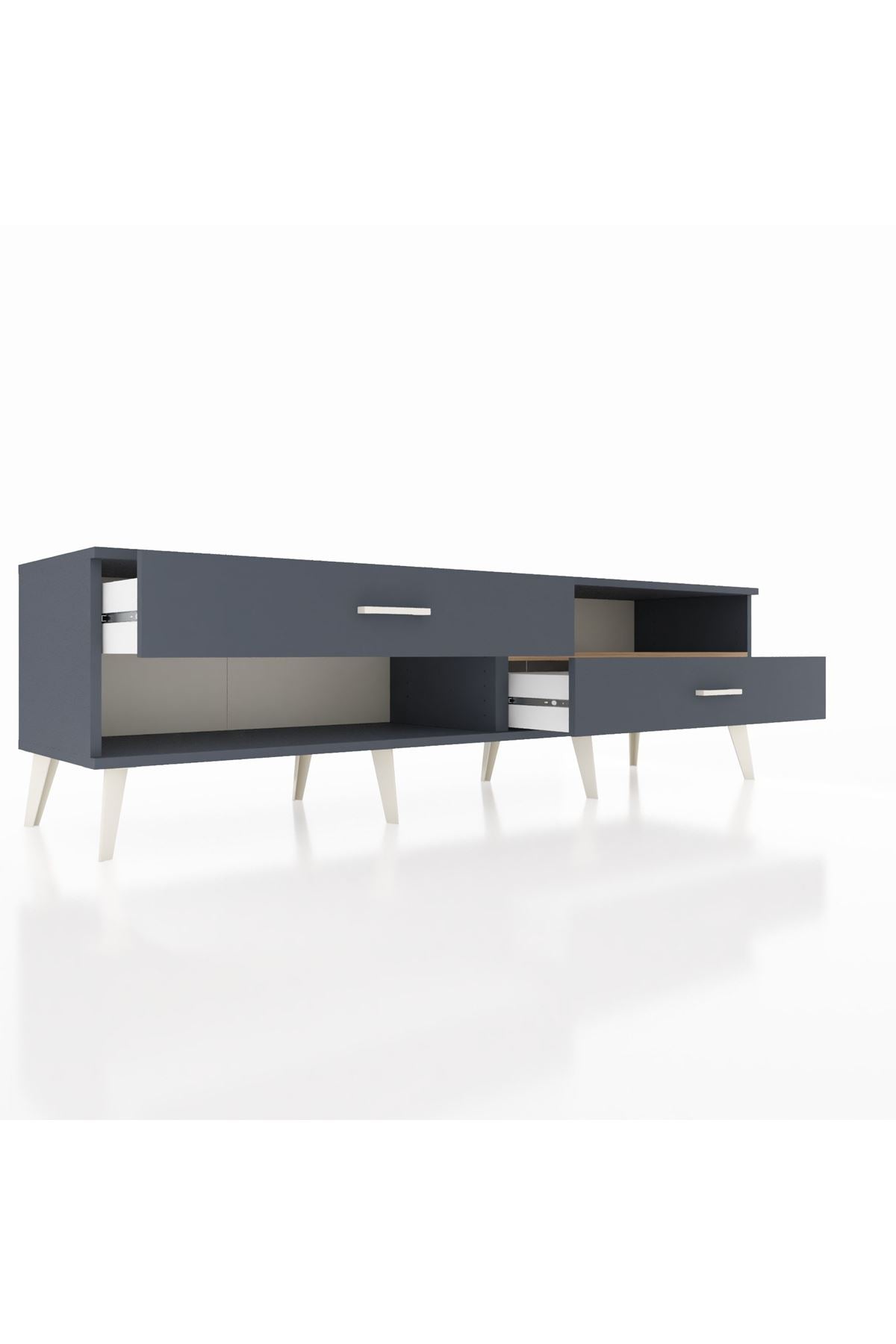 Hyperion TV Ünitesi Tek Raflı 2 Çekmeceli  176x44x51 Antrasit-Çam/Antrasit