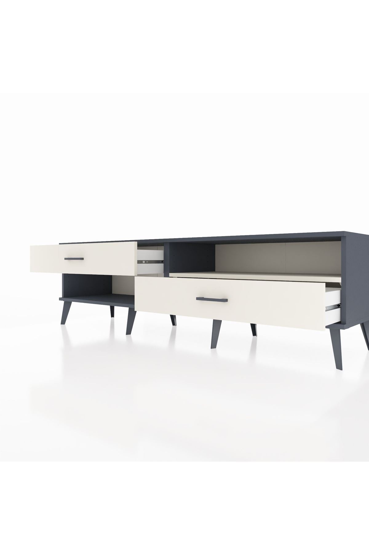 Hyperion TV Ünitesi Tek Raflı 2 Çekmeceli  176x44x51 Antrasit-Aytaşı/Aytaşı