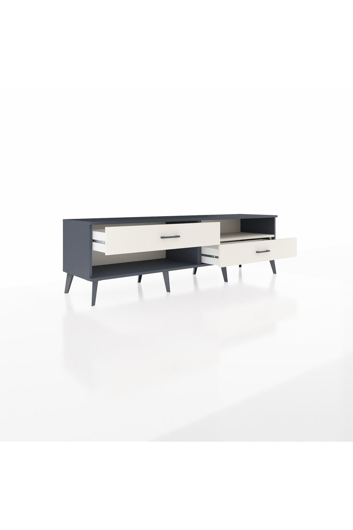 Hyperion TV Ünitesi Tek Raflı 2 Çekmeceli  176x44x51 Antrasit-Aytaşı/Aytaşı