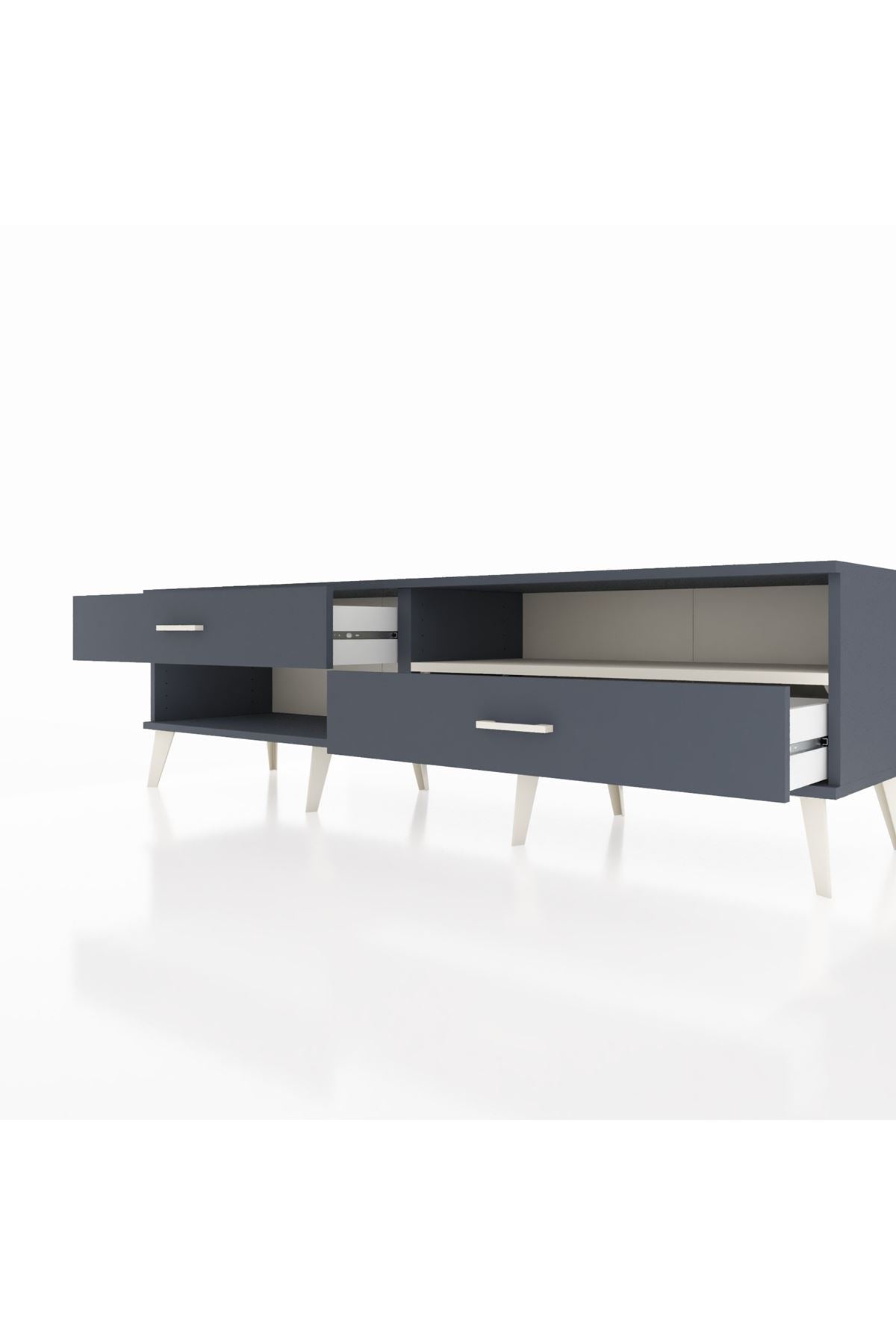 Hyperion TV Ünitesi Tek Raflı 2 Çekmeceli  176x44x51 Antrasit-Aytaşı/Antrasit