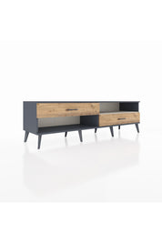 Hyperion TV Ünitesi Tek Raflı 2 Çekmeceli  176x44x51 Antrasit-Aytaşı/Çam