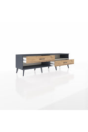 Hyperion TV Ünitesi Tek Raflı 2 Çekmeceli  176x44x51 Antrasit-Aytaşı/Çam
