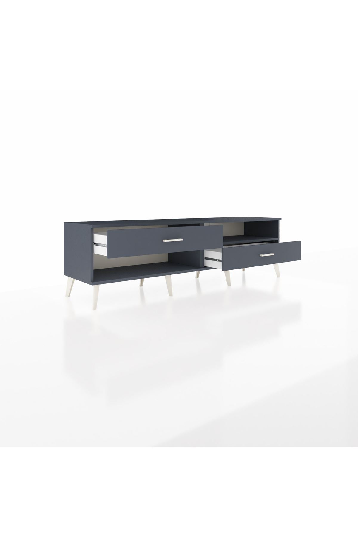 Hyperion TV Ünitesi Tek Raflı 2 Çekmeceli  176x44x51 Antrasit-Antrasit/Antrasit