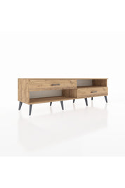 Hyperion TV Ünitesi Tek Raflı 2 Çekmeceli  176x44x51 Çam-Çam/Çam