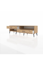 Hyperion TV Ünitesi Tek Raflı 2 Çekmeceli  176x44x51 Çam-Çam/Çam