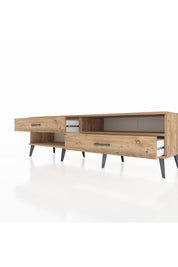 Hyperion TV Ünitesi Tek Raflı 2 Çekmeceli  176x44x51 Çam-Çam/Çam