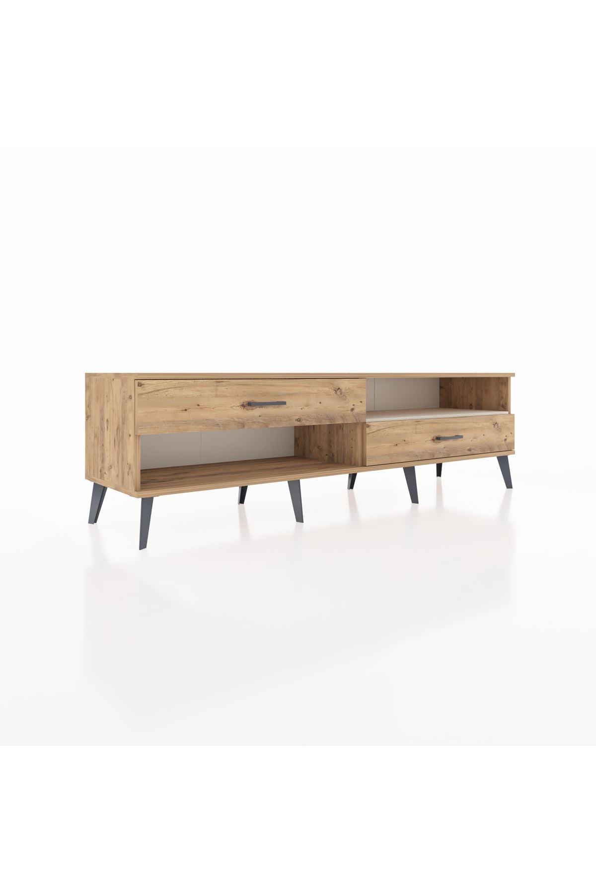 Hyperion TV Ünitesi Tek Raflı 2 Çekmeceli  176x44x51 Çam-Aytaşı/Çam