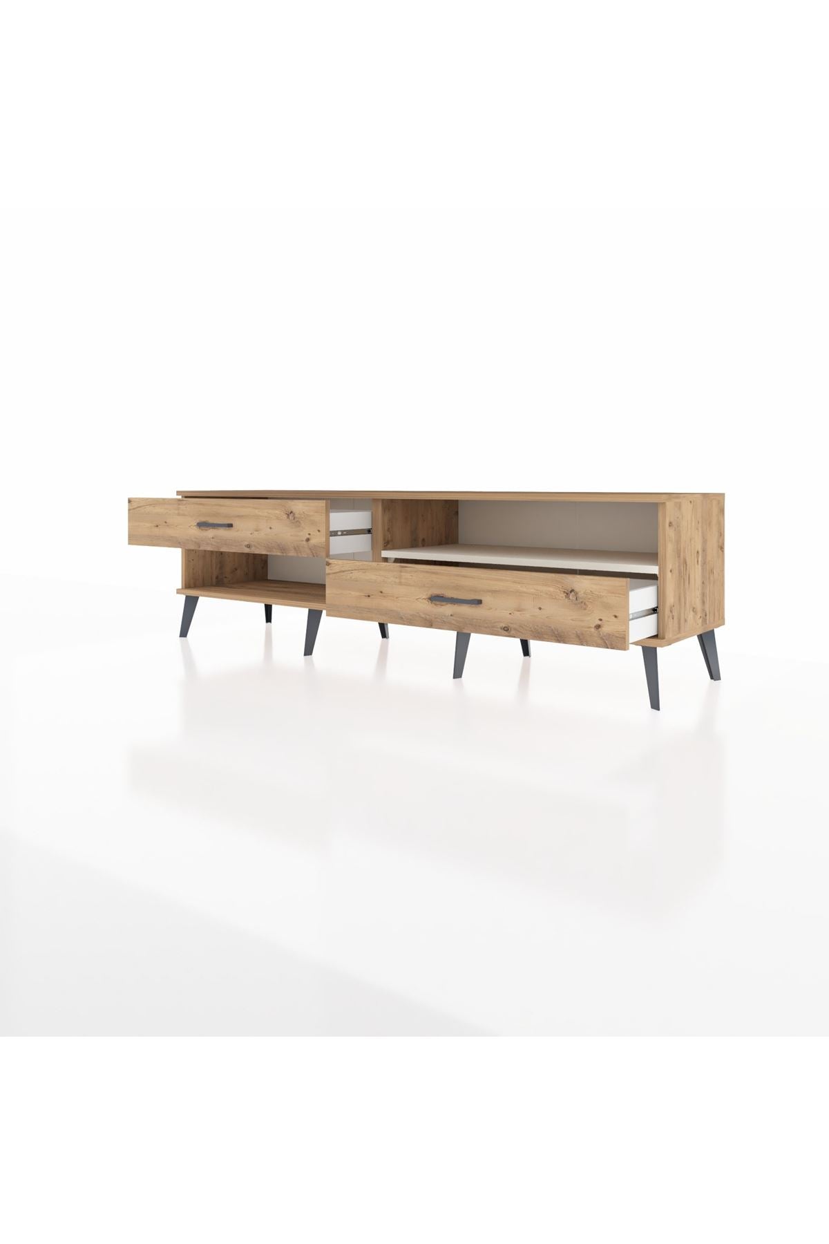 Hyperion TV Ünitesi Tek Raflı 2 Çekmeceli  176x44x51 Çam-Aytaşı/Çam