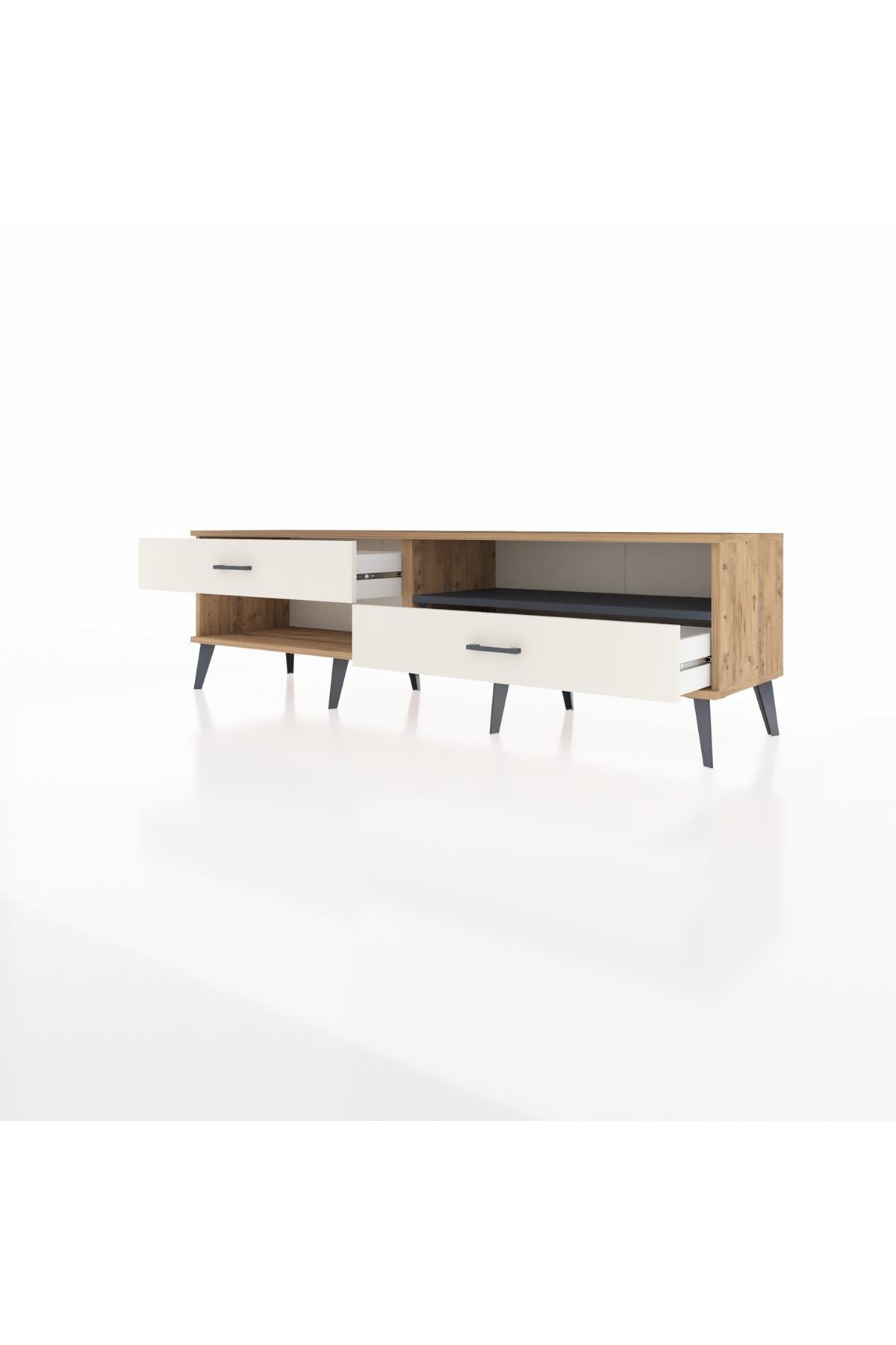 Hyperion TV Ünitesi Tek Raflı 2 Çekmeceli  176x44x51 Çam-Antrasit/Aytaşı