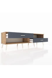 Hyperion TV Ünitesi Tek Raflı 2 Çekmeceli  176x44x51 Çam-Antrasit/Antrasit