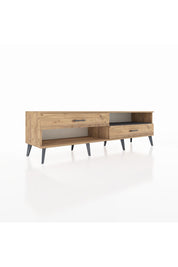 Hyperion TV Ünitesi Tek Raflı 2 Çekmeceli  176x44x51 Çam-Antrasit/Çam